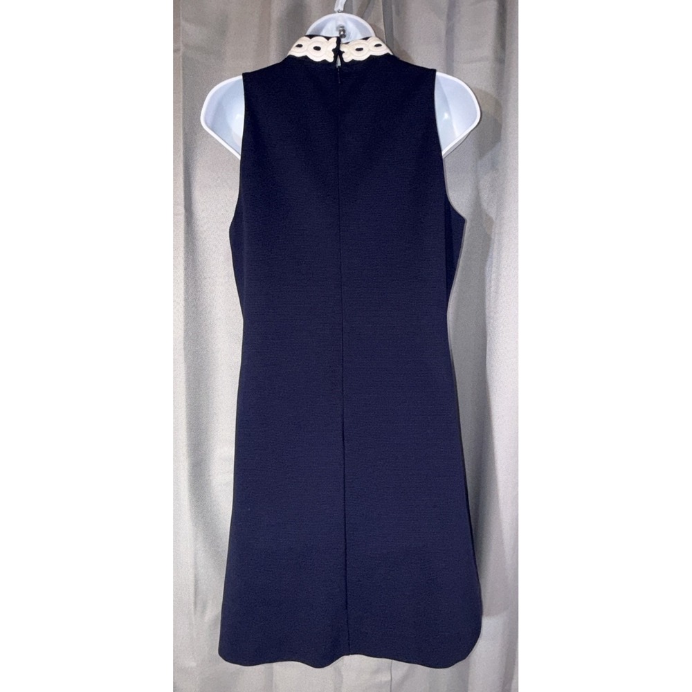 Lilly Pulitzer Callista Shift Dress True Navy Blue White Lace Trim Medium M - Picture 4 of 6